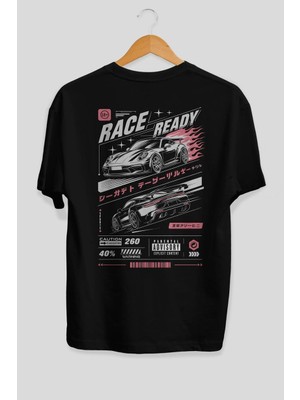 Ankhises Araba Serisi (38) Arka Baskılı Oversize T-Shirt Erkek Kadın Pamuk Bisiklet Yaka Tişort