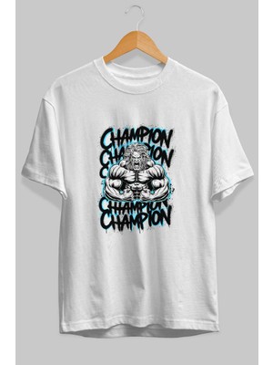 Ankhises Gym , Spor , Fitness Serisi 37 Ön Baskılı Oversize T-Shirt Erkek Kadın Pamuk Bisiklet Yaka Tişort