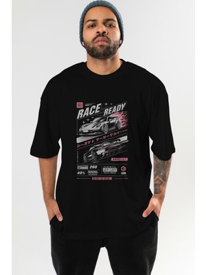 Ankhises Araba Serisi (38) Ön Baskılı Oversize T-Shirt Erkek Kadın Pamuk Bisiklet Yaka Tişort