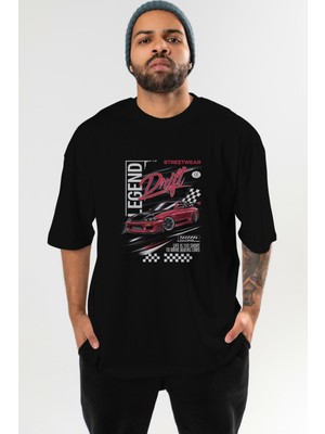 Ankhises Araba Serisi (3) Ön Baskılı Oversize T-Shirt Erkek Kadın Pamuk Bisiklet Yaka Tişort