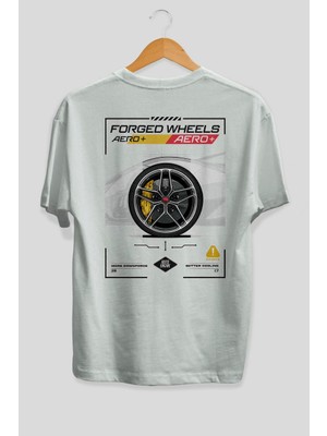 Ankhises Araba Serisi (64) Arka Baskılı Oversize T-Shirt Erkek Kadın Pamuk Bisiklet Yaka Tişort