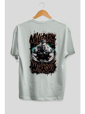 Ankhises Gym , Spor , Fitness Serisi 74 Arka Baskılı Oversize T-Shirt Erkek Kadın Pamuk Bisiklet Yaka Tişort