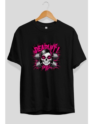 Ankhises Gym , Spor , Fitness Serisi 93 Ön Baskılı Oversize T-Shirt Erkek Kadın Pamuk Bisiklet Yaka Tişort