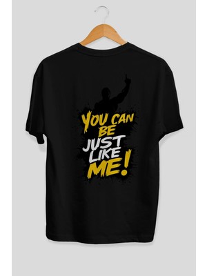 Ankhises Gym , Spor , Fitness Serisi 91 Arka Baskılı Oversize T-Shirt Erkek Kadın Pamuk Bisiklet Yaka Tişort