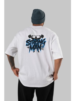 Ankhises Gym , Spor , Fitness Serisi 100 Arka Baskılı Oversize T-Shirt Erkek Kadın Pamuk Bisiklet Yaka Tişort