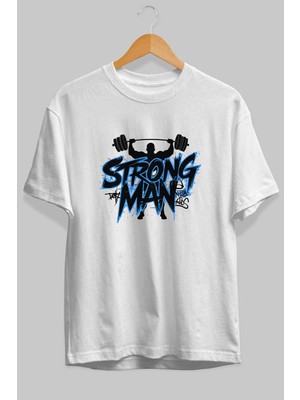 Ankhises Gym , Spor , Fitness Serisi 100 Ön Baskılı Oversize T-Shirt Erkek Kadın Pamuk Bisiklet Yaka Tişort