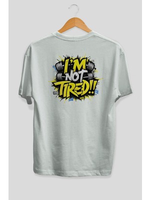 Ankhises Gym , Spor , Fitness Serisi 87 Arka Baskılı Oversize T-Shirt Erkek Kadın Pamuk Bisiklet Yaka Tişort