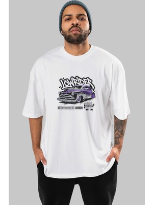 Ankhises Araba Serisi (92) Ön Baskılı Oversize T-Shirt Erkek Kadın Pamuk Bisiklet Yaka Tişort