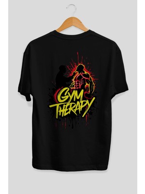 Ankhises Gym , Spor , Fitness Serisi 44 Arka Baskılı Oversize T-Shirt Erkek Kadın Pamuk Bisiklet Yaka Tişort