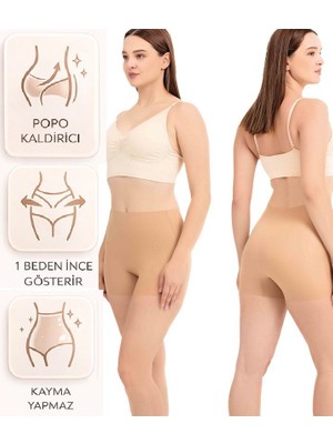 Bipamuk Kadın Lazer Kesim Boxer Korse 1 Beden Ince Gösteren Kıyafet Altında Iz Yapmaz