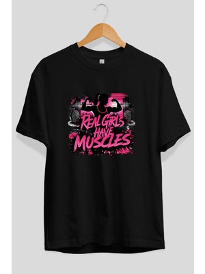 Ankhises Gym , Spor , Fitness Serisi 16 Ön Baskılı Oversize T-Shirt Erkek Kadın Pamuk Bisiklet Yaka Tişort