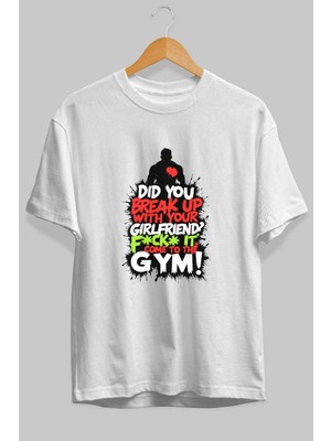 Ankhises Gym , Spor , Fitness Serisi 50 Ön Baskılı Oversize T-Shirt Erkek Kadın Pamuk Bisiklet Yaka Tişort