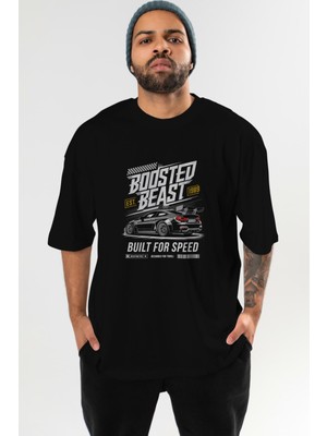 Ankhises Araba Serisi (11) Ön Baskılı Oversize T-Shirt Erkek Kadın Pamuk Bisiklet Yaka Tişort