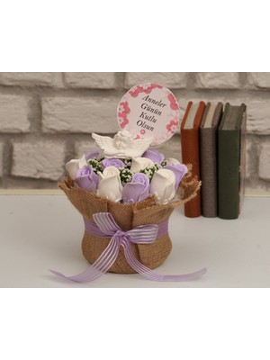 PremiumPort Anneler Günü Melek ve Gonca Güllü Kokulu Taş Çiçek Aranjmanı