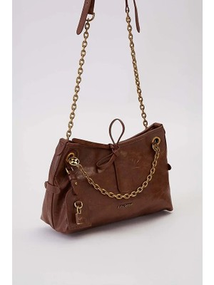 Levidor Fiyonk Model Omuz Çantası Koyu Kahve