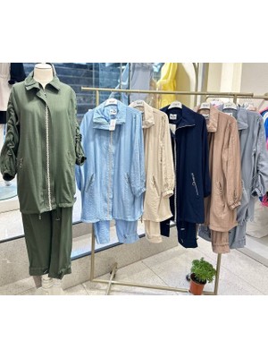 Esvet Çilek Kumaş Taşlı Ikili Takım