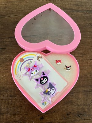 Gülümse Gel Kız Çocuk Kuromi Özel Kutuda Toka ve Yüzük Seti