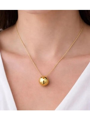 Septemmart Gold Renk Minimalist Büyük Top Figürlü Kolye