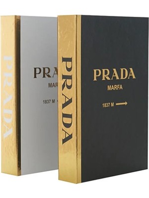 2'li Prada Beyaz&siyah Gold Dekoratif Kitap Kutu