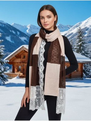 Gönülden Tasarım Dantel ve Triko Tasarım Kadın Fular Şal 160X40 cm