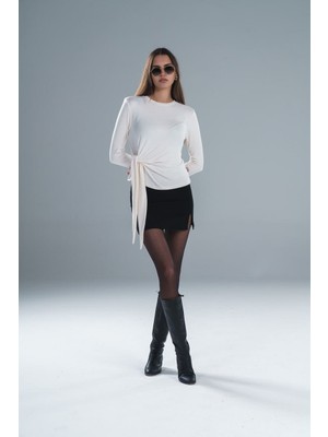 Ales Moda Buzzy Bisiklet Yaka Bağlamalı Bluz