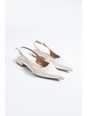 Taco Inci Taç Detaylı 2 cm Topuklu Gelin Ayakkabısı