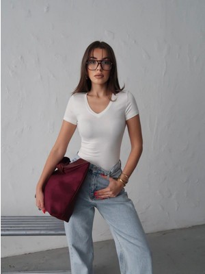 Ales Moda Buzzy V Yaka Tişört