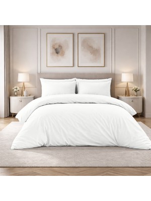 Sabia Soft Touch %100 Pamuk 62 Tel – 140X200 cm + 37 cm Yüksekliğe Uygun Çift Kişilik Nevresim Takımı 4 Yastıklı