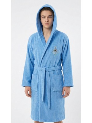 Hera Textile Kapüşonlu ve Kemerli Pamuklu Erkek-Kız Genç Çocuk Bornozu(PAMUKLU-DÜMEN NAKIŞLI-YUMUŞAK)