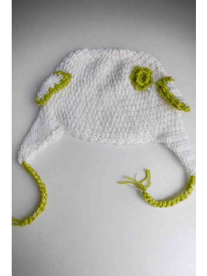 Bulut Anne ve Çocuk Çocuk Bere 3-6 Yaş El Örgüsü Hayvan Örgülü, Kulaklı Ponponlu Renkli Bere Erkek/ Kız/ Unisex Çocuk Bereleri