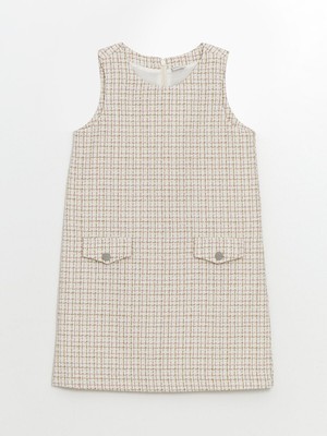 Lc Waikiki Yeni Sezon Bisiklet Yaka Kız Çocuk Tüvit Elbise