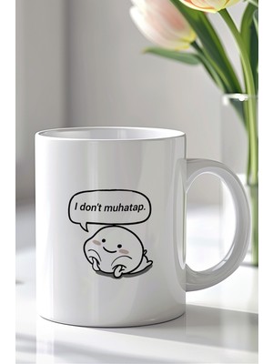 YasBey Design Mizahi Ingilizce Yazı Tasarımlı 330ML Baskılı Beyaz Seramik Kupa Bardak