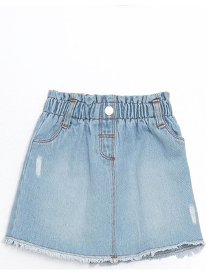 Lc Waikiki Yeni Sezon Beli Lastikli Kız Çocuk Jean Etek