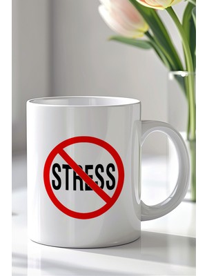 YasBey Design Ingilizce Yazı Tasarımlı 330ML Baskılı Beyaz Seramik Kupa Bardak