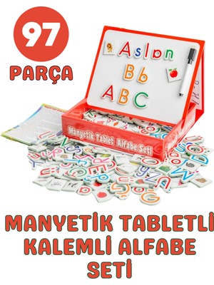 Giffy Oyuncak Manyetik Tabletli Silinir Kalemli Eğitici Ingilizce - Tangram - Matematik - Alfabe
