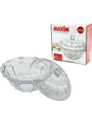 Ankaverse Cam Şekerlik Cam Kapaklı Çap: 13.5cm - Y: 5.2--9.5cm (5286)