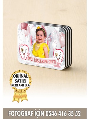 Reklamella Kişiye Özel Resimli Doğum Günü Magneti Diş Buğdayı 8x6 cm  10 Adet