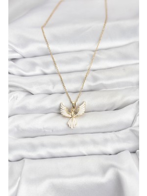 Bsre Gold Renk Anka Kuşu Figürlü Kadın Kolye (316L Çelik)