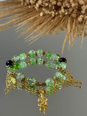 Mrc Akrilik Necef uyumlu Taş Kadın Bileklik Gold Altın Gümüş Silber Detaylı Hediyelik