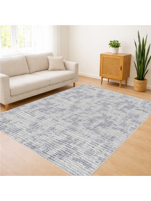 Gri Bulut Efektli Modern Salon Halısı Yıkanabilir Leke Tutmaz Kaymaz Tabanlı - FNL-161