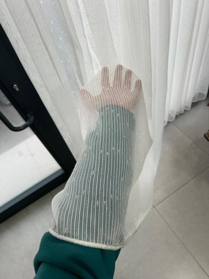 Ünverler Perde Lüks Nope Premium Tül Perde - 3 Metre - Sık Pile 1/3