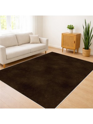 Kahverengi Tonlarda Düz Dokulu Salon Halısı Antialerjik Kaymaz Tabanlı Doğal Dekorasyon - SM-341