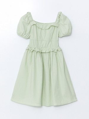 Lc Waikiki Yeni Sezon Kare Yaka Kız Çocuk Elbise