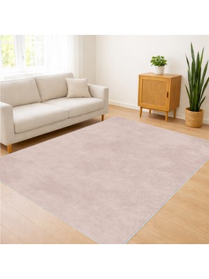 Pudra Tonlarında Sade ve Yumuşak Dokulu Salon Halısı Toz Tutmaz Kaymaz Tabanlı Ferah Mekanlar Için - FNL-407
