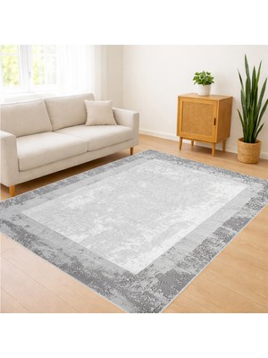 Açık Gri Zeminli Sade Dokulu Salon Halısı Antialerjik Kaymaz Tabanlı Ferah Kullanım - SM-310