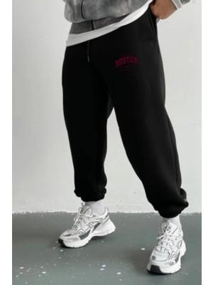 Eydamoon Erkek Kışlık Boston Baskılı Içi Polarlı Paça Lastikli Eşoman Altı