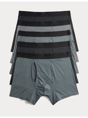 Marks & Spencer 5'li Microskin Geometrik Streç Trunk Seti