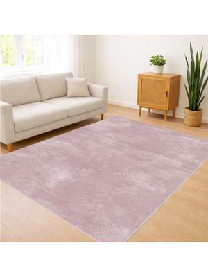 Pudra Tonlarında Sade ve Yumuşak Dokulu Salon Halısı Antialerjik Kaymaz Tabanlı Ferah Kullanım - SM-158