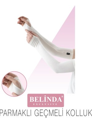 Minawish Kaliteli Parmak Geçmeli Tesettür Kolluğu - Kolluk - Beyaz