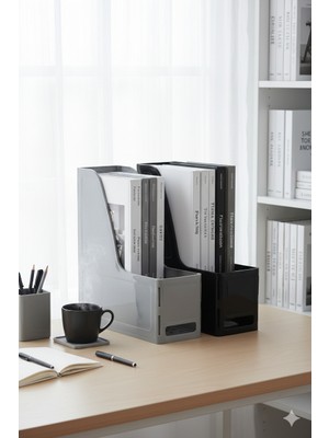 Alpa Store Mg 101 2'li Set A4 Demonte Plastik Dikey Magazinlik Klasör Arşiv Kutusu Organizer Saklama Depolama